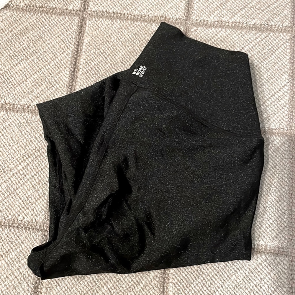 Weworewhat shiny high waisted black leggings